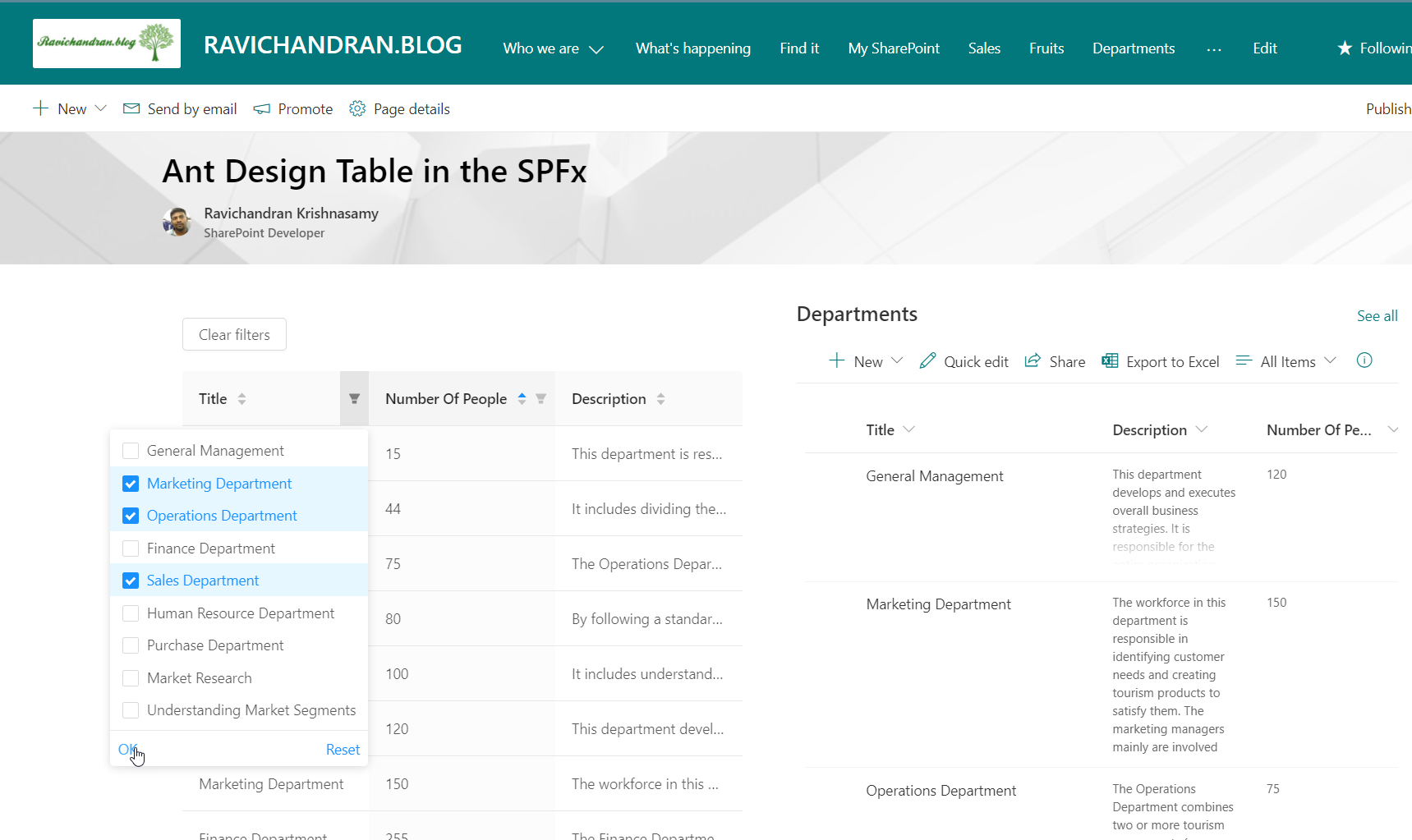 Ant Design Table in the SPFx