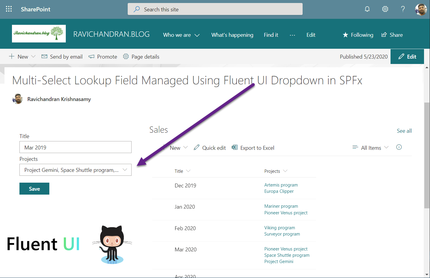 Multi-Select Lookup Field Managed Using Fluent UI Dropdown in SPFx