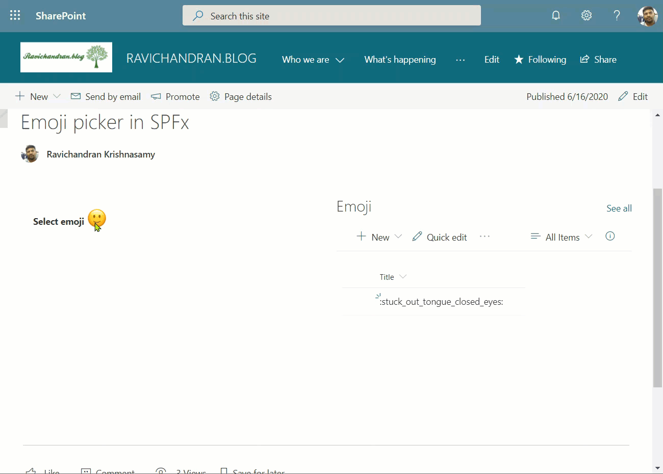 Emoji Picker in SPFx