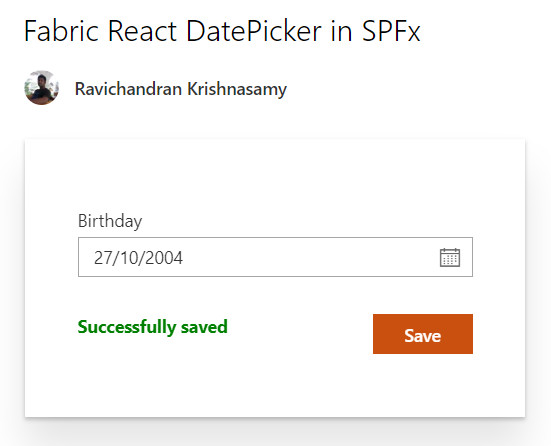 Fabric React DatePicker in SPFx