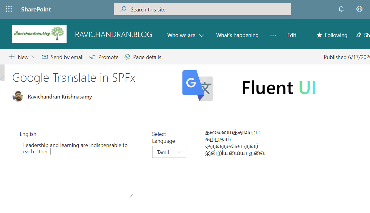 Google Translate in SPFx