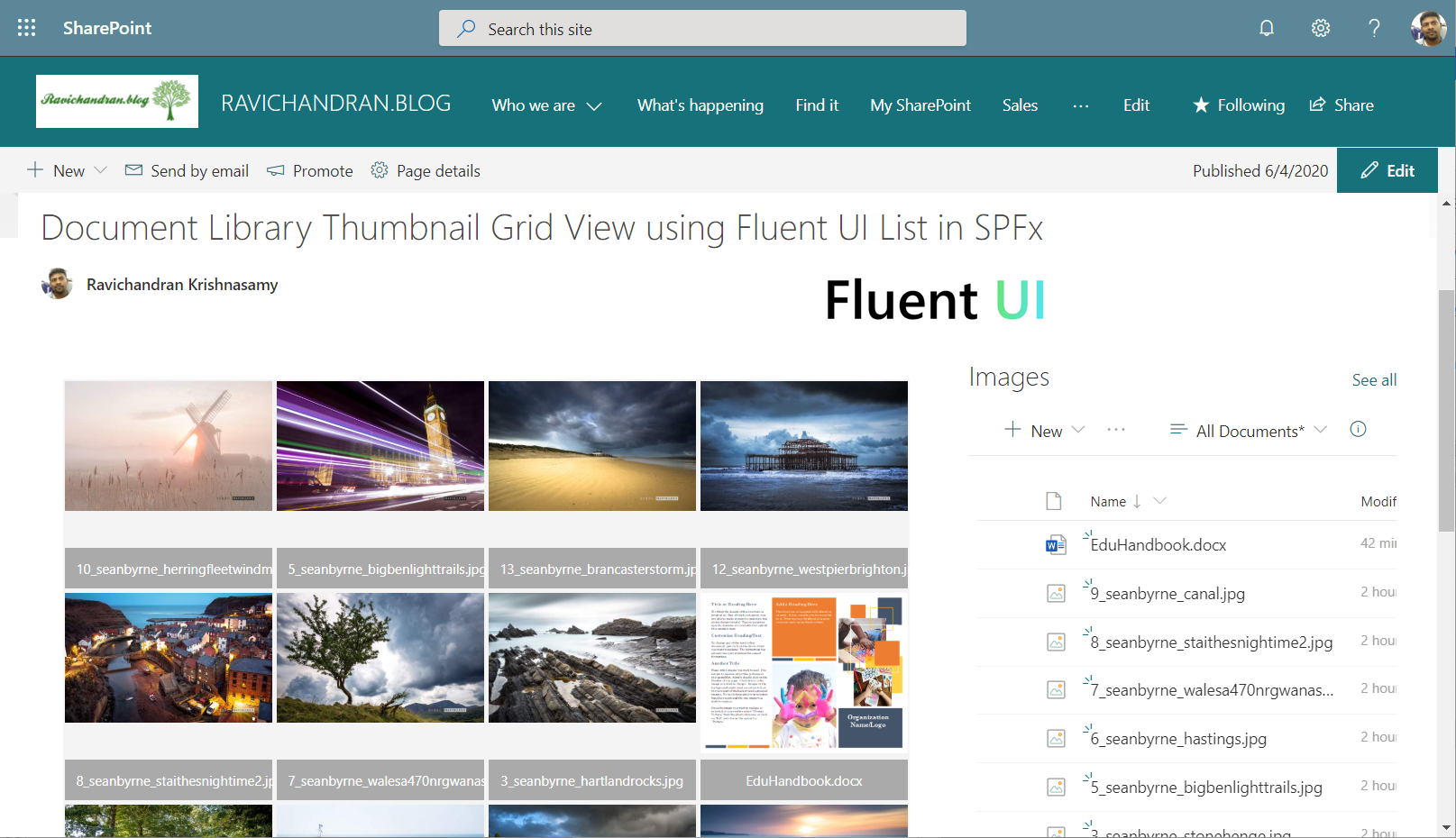 Document Library Thumbnail Grid View using Fluent UI List in SPFx