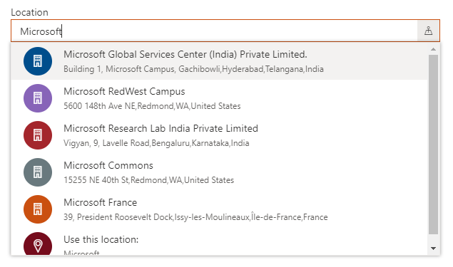 PnP Location Picker Control for SPFx