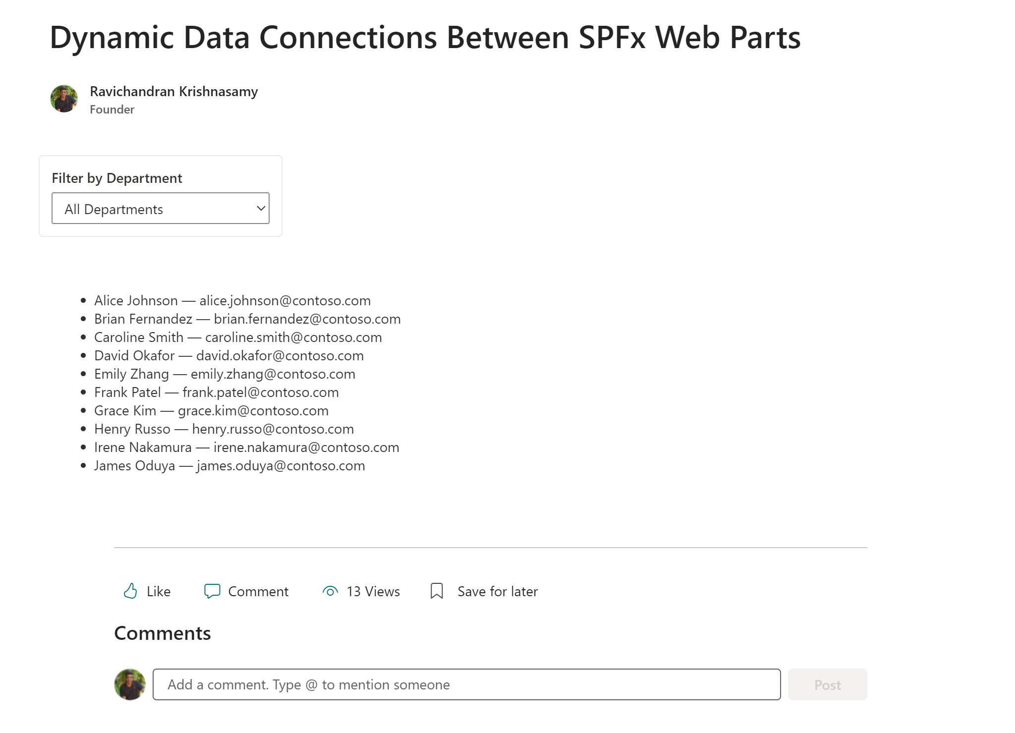 Dynamic Data Connections Between SPFx Web Parts