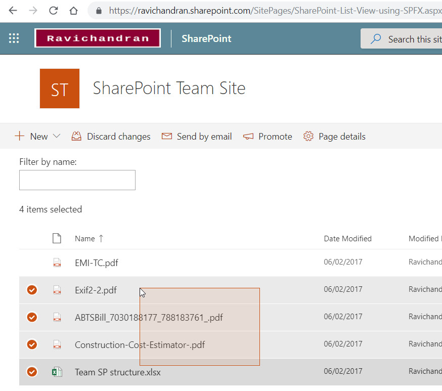 SharePoint document library view using Fabric React component in SPFx web part