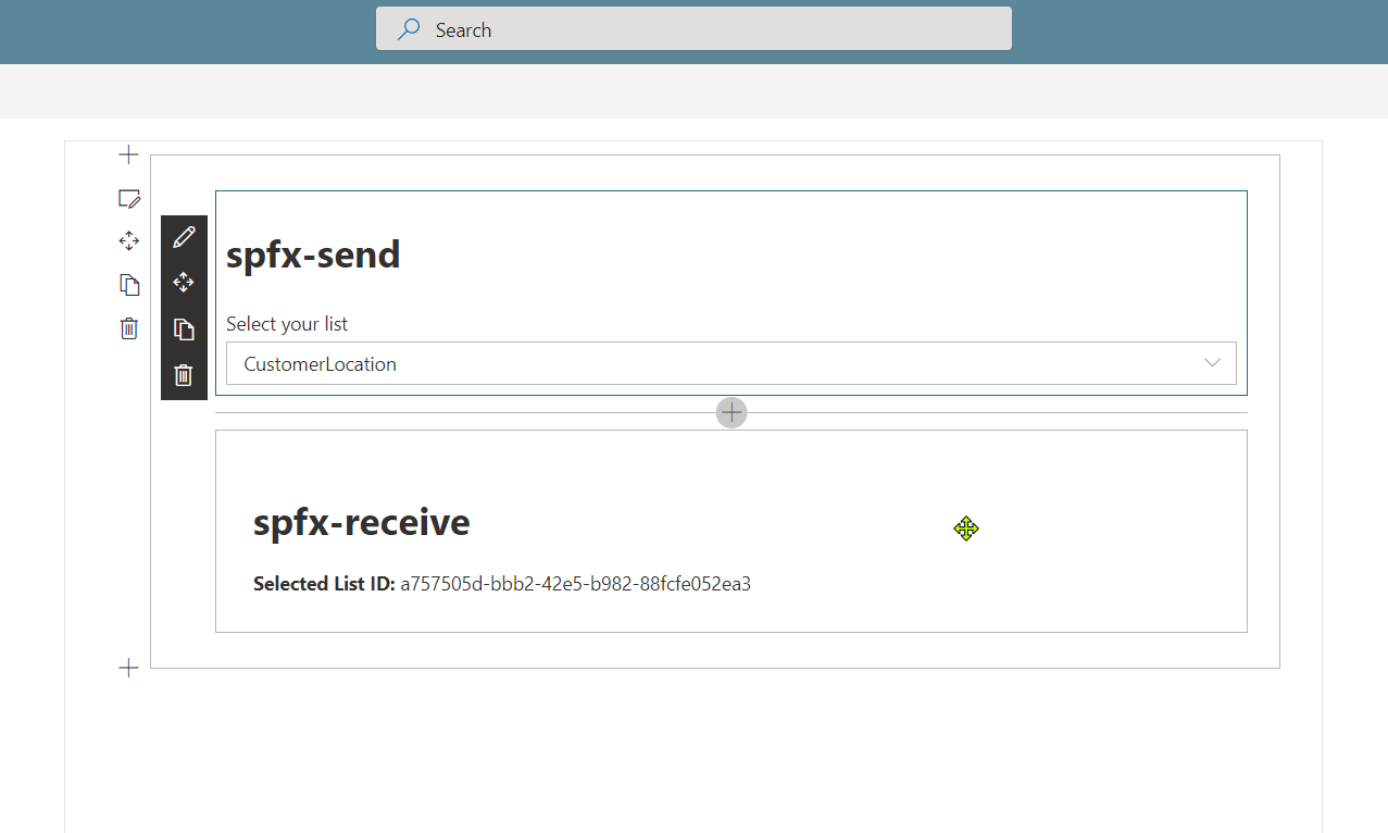 Send and Receive Values Between Two SPFx Web Parts