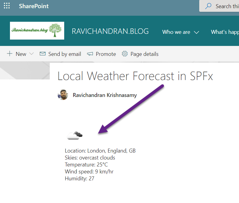 Local Weather Forecast in SPFx